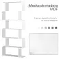 Estanteria Libreria 6 Estantes Madera Forma S 80x24x191 cm Estantes Color Blanco