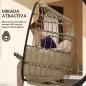 Silla Colgante con Soporte Cesta Plegable Cojín y Reposacabezas para Interior y Exterior Carga 120 kg Caqui