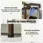 Mesa de Jardinería de Madera con Superficie Metálica Estantes y Ganchos para Jardín Terraza 76x37x89 cm Carbonizado Mesa de Jardinería de Madera con Superficie Metálica Estantes y Ganchos para Jardín Terraza 76x37x89 cm Carbonizado