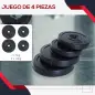 Juego de 4 Discos de Pesas de 2x5 kg y 2x10 kg Juego de Placas de Pesas con Agujero de Ø25 mm para Barra o Mancuernas Entrenamie
