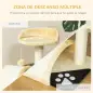 Árbol Rascador para Gatos Pequeños Altura 46 cm de 2 Niveles Árbol para Gatos con Poste Tablero para Rascar Plataformas y Juguet