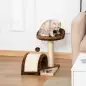 Árbol Rascador para Gatos Pequeños Altura 46 cm de 2 Niveles Árbol para Gatos con Poste Tablero para Rascar Plataformas y Juguet