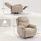 Sillón Relax Reclinable Manual Tapizado en Tela Aspecto Lino Reposapiés Reposabrazos Acolchado Grueso Beige