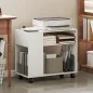 Mueble para Impresora con Ruedas Compartimentos Superiores Estantes Abiertos 70x36x60 cm Blanco