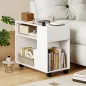 Mueble para Impresora con Ruedas Compartimentos Superiores Estantes Abiertos 70x36x60 cm Blanco