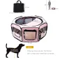 Parque Plegable para Perros y Gatos Corralito Portátil para Animales Pequeños Impermeable de Tela Oxford Ø90x41 cm Rosa