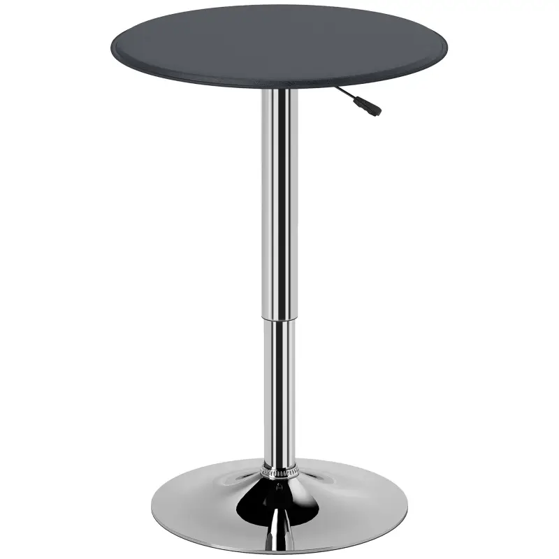 Mesa de Bar con Altura Ajustable Giratoria 360° con Base Redonda Mesa Alta Moderna para Cocina Ø63x67-93 cm Negro