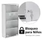 Armario de Medicinas Botiquín Gabinete de Primero Auxilios Acero Inox 4 Estantes Caja Colgante de Pared con Cerradura