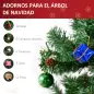 Árbol de Navidad Artificial 180 cm con 624 Ramas Adornos Piñas Decoración Navideña para Interiores Verde