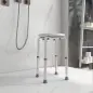 Taburete de Ducha de Aluminio con Altura Regulable Antideslizante Carga 136 kg para Ancianos y Discapacitados