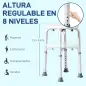 Taburete de Ducha de Aluminio con Altura Regulable Antideslizante Carga 136 kg para Ancianos y Discapacitados