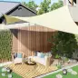Toldo Vela Rectangular 4x3 m Vela de Sombra para Jardín Patio Terraza HDPE Anti UV y Transpirable Color Crema