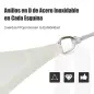Toldo Vela Rectangular 4x3 m Vela de Sombra para Jardín Patio Terraza HDPE Anti UV y Transpirable Color Crema