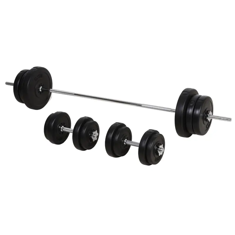 Juego de Pesas de 55 kg con Mancuernas y Barra Pesos Ajustables 2 en 1 con Discos de 10 kg 5 kg 2,5 kg 1,25 kg Barra de 170 cm p Juego de Pesas de 55 kg con Mancuernas y Barra Pesos Ajustables 2 en 1 con Discos de 10 kg 5 kg 2,5 kg 1,25 kg Barra de 170 cm p