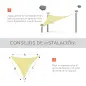 Toldo Vela Triangular 6x6x6 m Vela de Sombra para Jardín Patio Terraza Poliéster Anti UV Color Arena