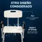 Silla de Ducha para Personas Mayores con Respaldo Altura Regulable Antideslizante y Apoyabrazos Carga 136 kg