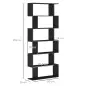 Estanteria Libreria 6 Estantes Madera Forma S 80x24x191 cm Estantes Color Negro
