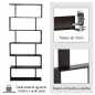 Estanteria Libreria 6 Estantes Madera Forma S 80x24x191 cm Estantes Color Negro