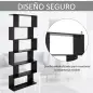 Estanteria Libreria 6 Estantes Madera Forma S 80x24x191 cm Estantes Color Negro