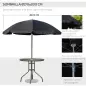 Conjunto de Muebles para Jardín con 4 Sillas 1 Mesa y 1 Parasol Texteline Aluminio y Poliéster Negro