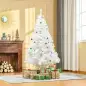 Árbol de Navidad Artificial 180 cm con 930 Ramas de Plástico 48 Decoraciones Incluidas Ø105x180 Blanco
