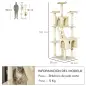 Rascador Árbol para Gatos Grande 60x50x181 cm con Poste de Arañar Múltiples Plataformas Escaleras Cuevas Juguetes Centro de Acti
