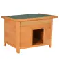 Caseta para Perro de Exterior con Tejado Abatible y Patas Antideslizantes para Interior y Exterior 82x58x58 cm Natural