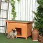 Caseta para Perro de Exterior con Tejado Abatible y Patas Antideslizantes para Interior y Exterior 82x58x58 cm Natural