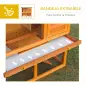 Conejera de Madera 90x45x80 cm Jaula para Conejos Jaula para Cobaya con Corral de Metal Techo Asfáltico Bandeja Extraíble y Ramp