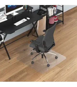 Alfombra Protectora para Silla de Oficina 90x120cm Protector Suelo Enmoquetado (Convexo, Sin picos antideslizantes)