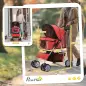 Carrito para Perros Pequeños con Toldo Ajustable Cesta de Almacenaje Portavasos y 2 Ruedas Universales 75x45x97 cm Rojo