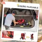 Carrito para Perros Pequeños con Toldo Ajustable Cesta de Almacenaje Portavasos y 2 Ruedas Universales 75x45x97 cm Rojo