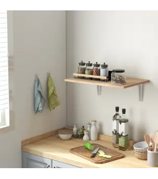 Mesa Plegable de Pared Mesa Abatible de Pared de Madera Ahorra Espacio para Cocina Comedor Dormitorio 60x40x20cm Natural