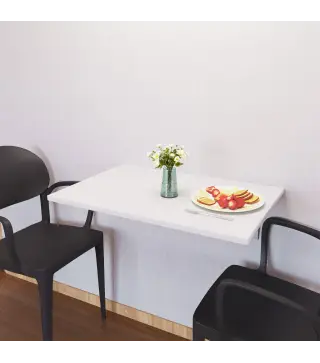 Mesa Plegable de Pared Mesa Abatible de Pared de Madera Ahorra Espacio para Cocina Comedor Dormitorio 60x40x20 cm Blanco
