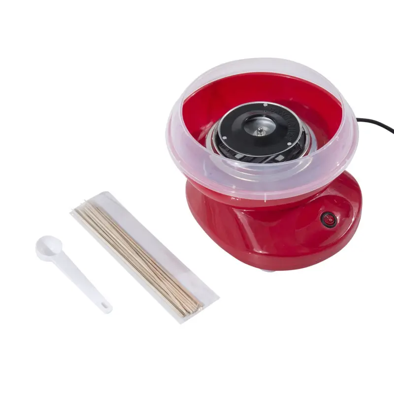 Máquina de Algodón de Azúcar de Uso doméstico de Polipropileno Acero Inox. y Aluminio 450W-550W 27x26x18 cm Rojo