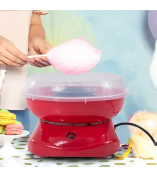 Máquina de Algodón de Azúcar de Uso doméstico de Polipropileno Acero Inox. y Aluminio 450W-550W 27x26x18 cm Rojo
