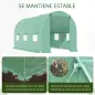 Invernadero de Túnel 445x200x200 cm Invernadero de Jardín con 6 Ventanas y Cubierta de Polietileno PE 140 g/m² Verde Invernadero de Túnel 445x200x200 cm Invernadero de Jardín con 6 Ventanas y Cubierta de Polietileno PE 140 g/m² Verde