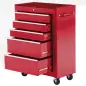 Carro de Herramientas para Taller con Ruedas 5 Cajones Armario con Cierre y Asa Lateral 61,5x33x82,5 cm Rojo Carro de Herramientas para Taller con Ruedas 5 Cajones Armario con Cierre y Asa Lateral 61,5x33x82,5 cm Rojo