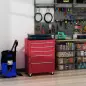 Carro de Herramientas para Taller con Ruedas 5 Cajones Armario con Cierre y Asa Lateral 61,5x33x82,5 cm Rojo Carro de Herramientas para Taller con Ruedas 5 Cajones Armario con Cierre y Asa Lateral 61,5x33x82,5 cm Rojo