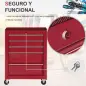 Carro de Herramientas para Taller con Ruedas 5 Cajones Armario con Cierre y Asa Lateral 61,5x33x82,5 cm Rojo