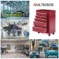 Carro de Herramientas para Taller con Ruedas 5 Cajones Armario con Cierre y Asa Lateral 61,5x33x82,5 cm Rojo
