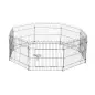 Parque de Juegos para Perros 8 Paneles 71x61 cm Plegables Jaula Metálica para Mascotas con Puerta para Jardín Patio Exterior Neg