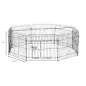 Parque de Juegos para Perros 8 Paneles 71x61 cm Plegables Jaula Metálica para Mascotas con Puerta para Jardín Patio Exterior Neg