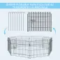 Parque de Juegos para Perros 8 Paneles 71x61 cm Plegables Jaula Metálica para Mascotas con Puerta para Jardín Patio Exterior Neg