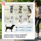 Carrito para Perros Pequeños con Cesta de Almacenaje Ventanas de Malla y 2 Ruedas Universales 75x45x97 cm Azul