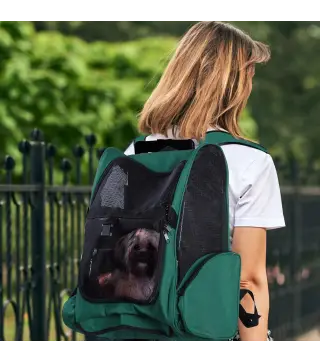 Transportín 2 en 1 para Mascotas Mochila o Carrito de Viaje para Perro y Gato con 2 Ruedas con Asa retráctil de Aluminio y Bolsi