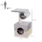 Rascador Árbol para Gatos 31x31x58 cm con Poste Central Casa Cama de Felpa Suave para Arañar Dormir y Jugar Gris y Beige