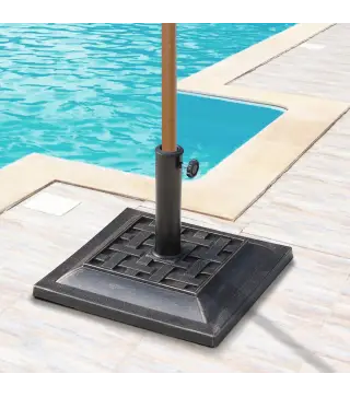 Base para Sombrilla de Jardín Peso Neto 9 kg Soporte de Parasol Apto para Mástil de 38mm/48mm para Terraza Patio Exterior Ø44x32