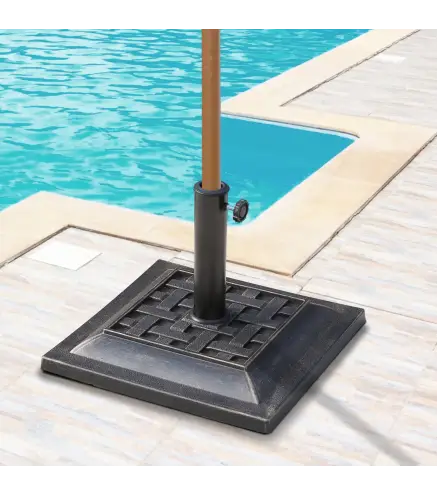 Base para Sombrilla de Jardín Peso Neto 9 kg Soporte de Parasol Apto para Mástil de 38mm/48mm para Terraza Patio Exterior Ø44x32