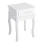 Mesita de Noche con 1 Cajón Mesa Auxiliar de Madera para Dormitorio Salón Estilo Moderno 40x35x60 cm Blanco